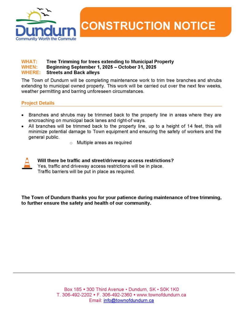 Construction Notice - Tree Trimming