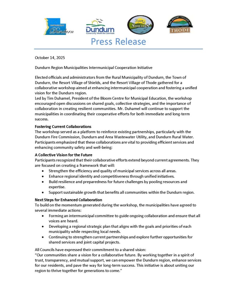 Press Release Intermunicipal Workshop
