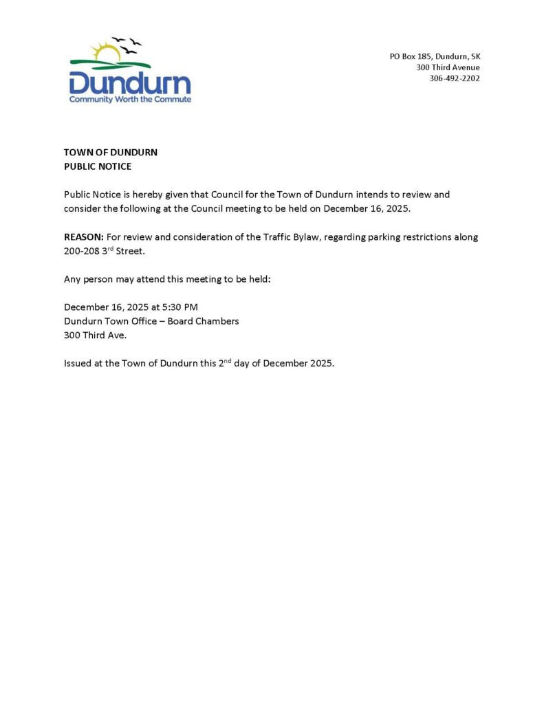 2025 Public Notice: Traffic Bylaw Review